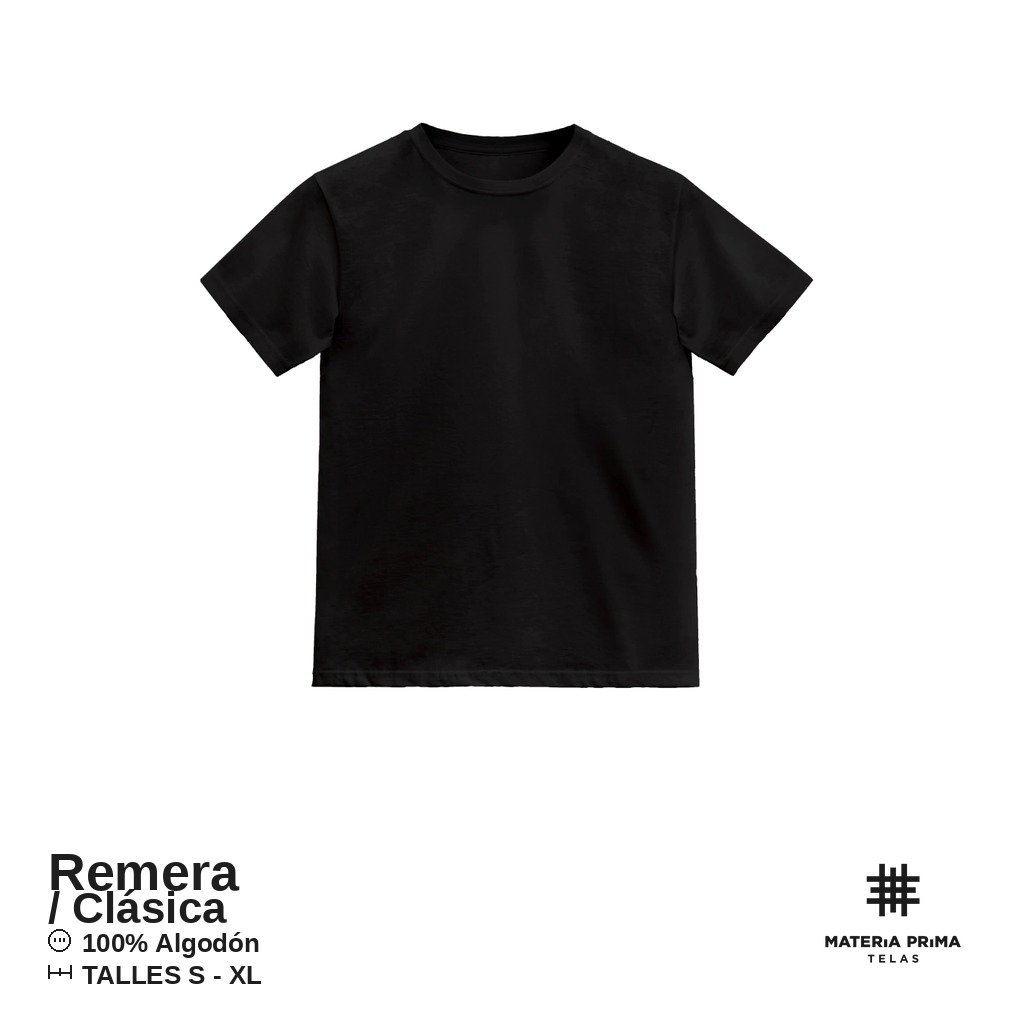 Remera Clasica Negra editada Remera negra - Imagen 1