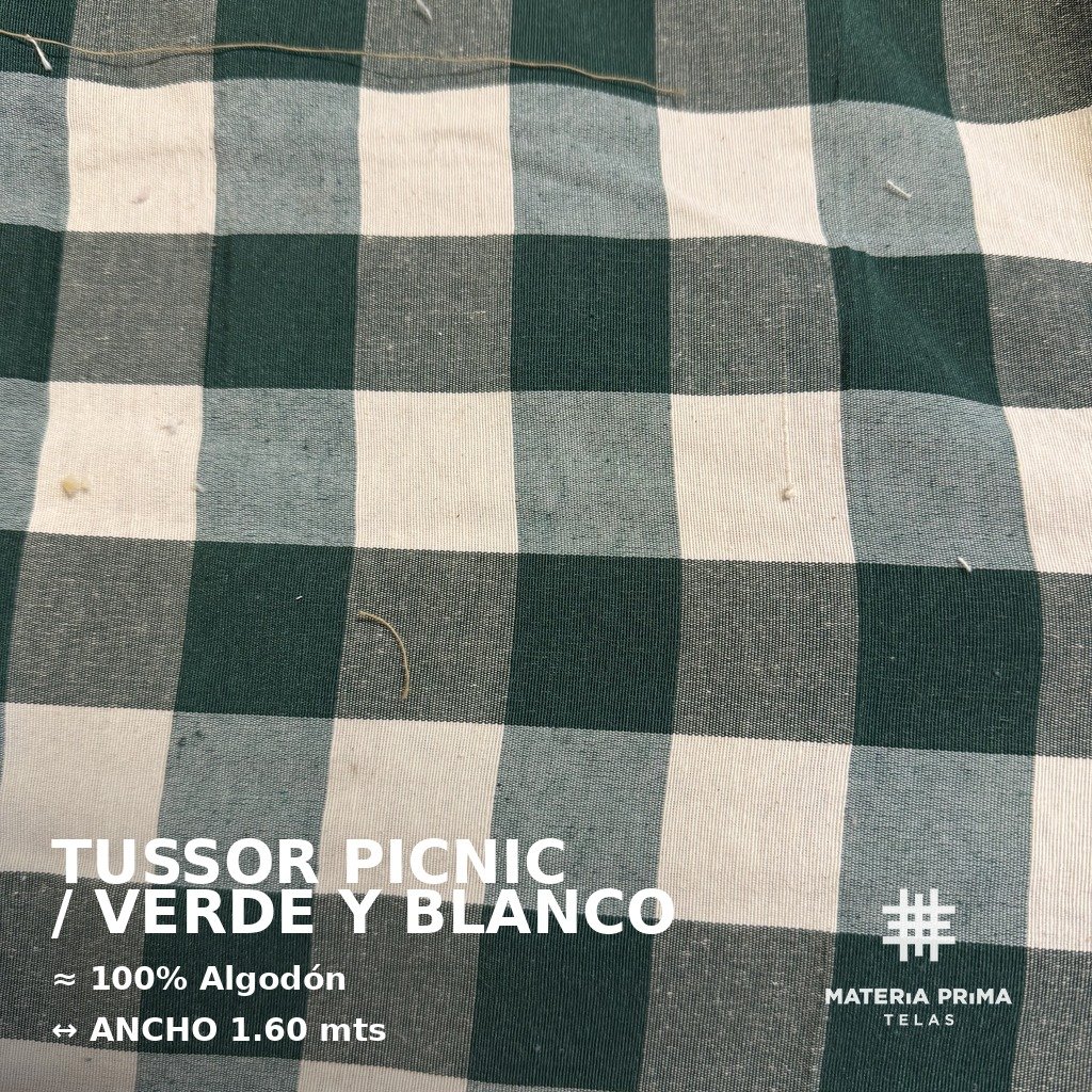 TUSSOR PICNIC VERDE Y BLANCO editada Tussor Picnic - Imagen 1